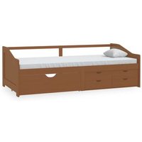 Sofá Cama 3 Plazas con Cajones Pino Macizo 90x200 Cm