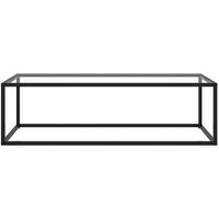 Mesa de Centro Negra con Vidrio 120x50x35 Cm
