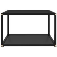 Mesa de Centro Negra de Vidrio Templado 60x60x35 Cm