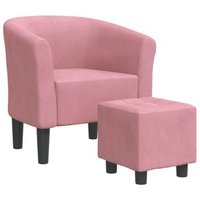 Sillón Con Taburete Terciopelo