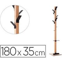 Perchero de Madera Paperflow Haya con Paraguero Negro de 180 cm