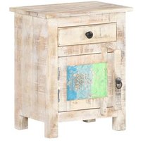 Rogal Mesita De Noche De Madera De Acacia Rugosa 40x30x50 Cm
