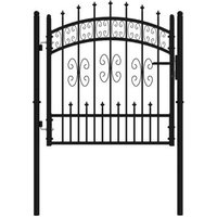 Puerta de Valla Punta Lanza Acero Negro 103x150cm Vidaxl