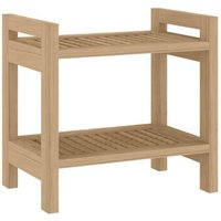 Mesa Auxiliar de Baño Madera Maciza de Teca 45x30x45 Cm