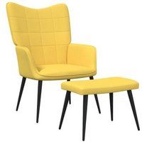 Silla de Relajación con Reposapiés de Tela Vidaxl Silla de Relajación con Reposapiés de Tela Vidaxl