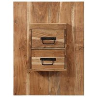 Mesita de Noche de Madera Maciza de Acacia 60x32x80 cm