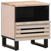 Mesita de Noche Madera Mango Blanqueado
