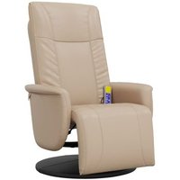 Sillón Reclinable con Masaje y Reposapiés de Cuero Sintético