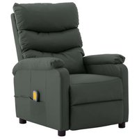 Rogal Sillón De Masaje Reclinable Cuero Sintético Gris