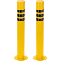 Primematik Pack 2 Pilonas Bolardos 76x600mm Acero Base Clavada Removible Yz04400