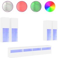 Muebles De TV De Pared Con Luces LED 7 Piezas Vidaxl