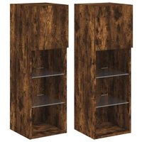 Muebles de TV Vidaxl Roble Ahumado 30.5x30x90 cm