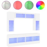 Muebles de pared para TV con luces LED 6 piezas