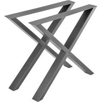 Conjunto de 2 Patas de Mesa "Greith" Acero Forma X 79x72 Cm