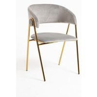 Silla Mihu Gold Terciopelo Gris Claro Silla Mihu Gold Terciopelo Gris Claro
