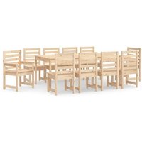 Juego de Comedor de Jardín de Madera Maciza de Pino Vidaxl