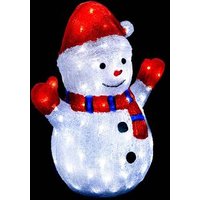 Figura Muñeco De Nieve Exterior Iluminado 48cm 90 LED con Panel Solar Figura Muñeco De Nieve Exterior Iluminado 48cm 90 LED con Panel Solar