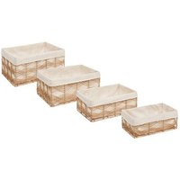 Cajas de Ratán "rosy" Lote de 4 Cajas de Ratán "rosy" Lote de 4