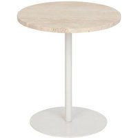 Mesa Auxiliar De Travertino Celen 40x45cm Mesa Auxiliar De Travertino Celen 40x45cm