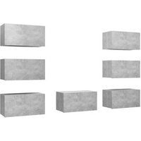 Muebles De Salón 7 piezas Hormigón 30,5x30x60 Cm Vidaxl