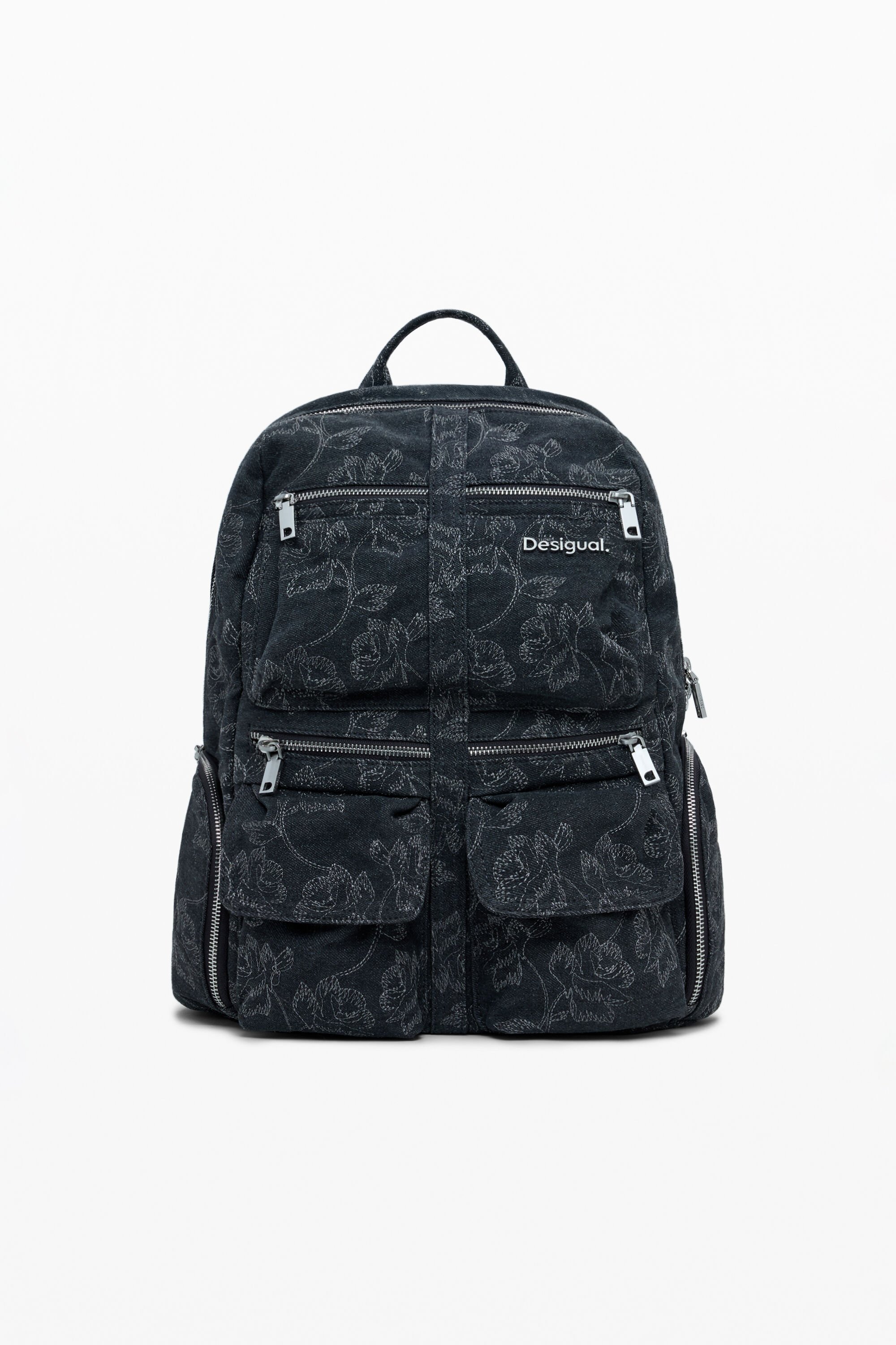Mochila Grande Desigual "Denim Bordados" para Mujer