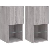 Estanterías de pared con luces LED Vidaxl 30x30x60 cm, 2 uds