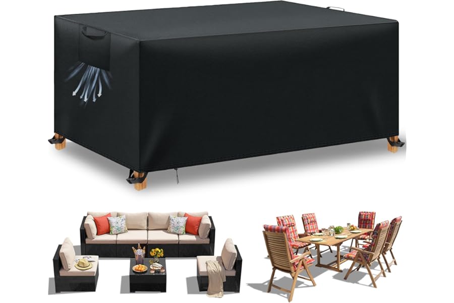 Funda Impermeable para Muebles de Jardín Exterior – Tela Oxford 420D, Anti Viento y UV – WUAYAMI