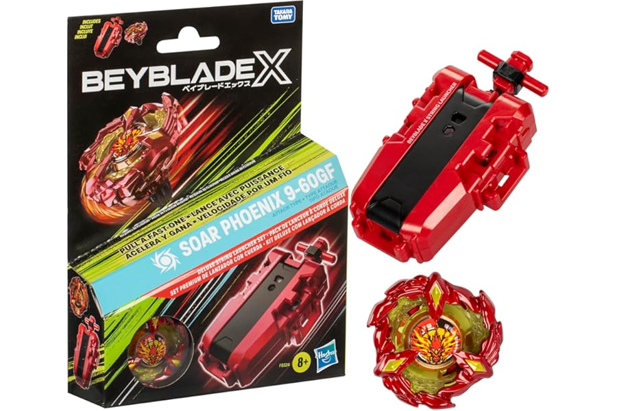Beyblade X Set Premium de Lanzador con Cuerda y "Soar Phoenix 9-60GF"