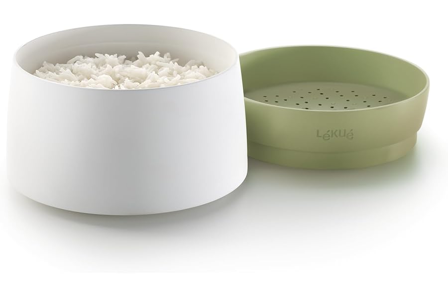 Lékué Recipiente especial para cocinar Quinoa, Arroces y Cereales en microondas, 1 Litro