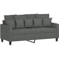Sofá de 2 plazas de tela gris oscuro 140 cm CFW82673