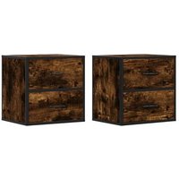 Pack 2 Mesitas De Noche Roble Ahumado 40x31x39,5 Cm Cfw510825