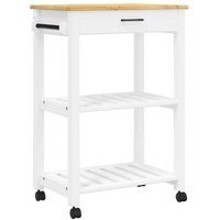 Carrito de Cocina y Servir Monza Madera Maciza Pino 60x40x90 cm