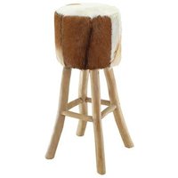 Taburete De Cocina/Bar de Cuero y Teca Maciza CFW75679