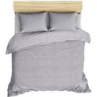 Funda Nórdica 240x220 Gris y Blanco con 2 Fundas de Almohada