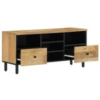 Mueble de TV de madera maciza de mango 100x33x46 cm CFW777995