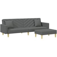 Sofá Cama 2 Plazas Tela Gris Oscuro CFW86357