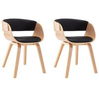 Sillas de Comedor Vidaxl con Patas de Madera Curvada y Asiento de Cuero Sintético
