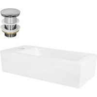 Lavabo de Cerámica Angular 51x25x13 Cm con Desagüe