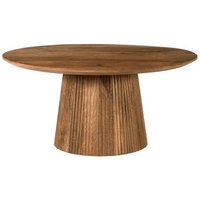 Mesa De Centro Redonda De Madera Maciza De Mango D.80 Cm
