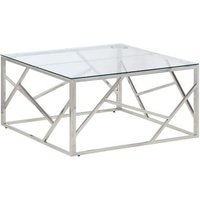 Mesa de Centro Auxiliar Acero Inoxidable y Vidrio Templado CFW774935