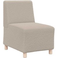 Sillón Sin Brazos 55 Cm Imitación Lana Rizada Gris Claro