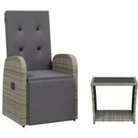 Juego de Comedor de Jardín Ratán Sintético Gris