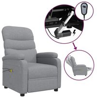 Sillón De Masaje Eléctrico Tela Gris Claro Sillón De Masaje Eléctrico Tela Gris Claro