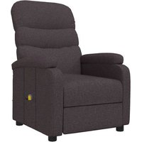 Sillón de Masaje Eléctrico Tela Marrón Oscuro Sillón de Masaje Eléctrico Tela Marrón Oscuro