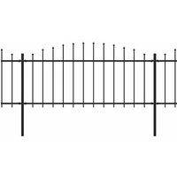 Valla de Jardín de Acero Negro (0,5-0,75)x8,5m CFW610815