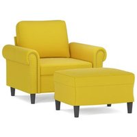 Sillón con Taburete Terciopelo Cfw470227 Sillón con Taburete Terciopelo Cfw470227