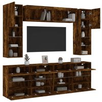 Mueble de Salón TV con Luces LED Roble Ahumado Mueble de Salón TV con Luces LED Roble Ahumado