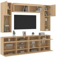 Mueble de Salón TV con Luces LED Roble Sonoma Mueble de Salón TV con Luces LED Roble Sonoma
