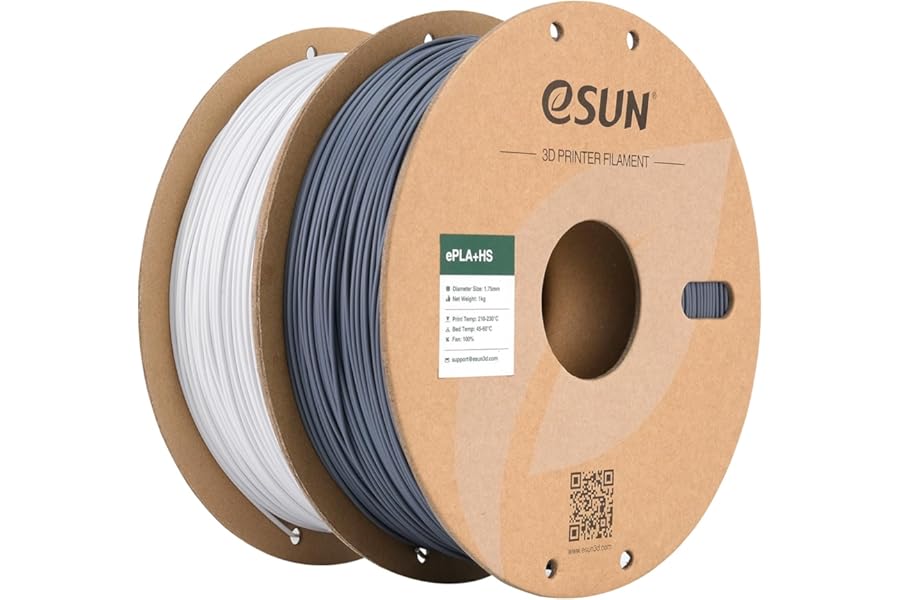 eSUN PLA+ Filamento 1.75mm, 1kg por carrete, 2 carretes