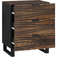 Mesita de Noche 50x33x60 cm Madera Maciza de Mango y Madera Compensada CFW10575